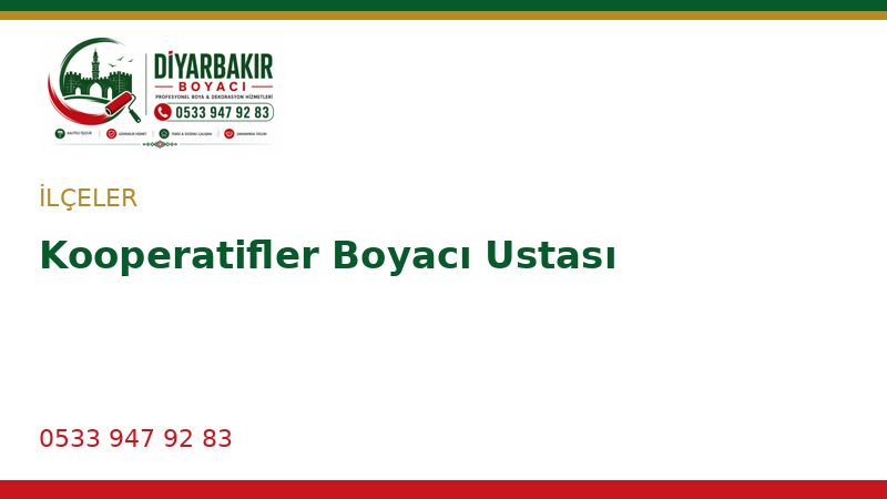 Kooperatifler Boyacı Ustası