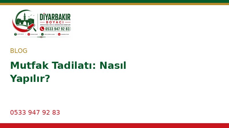 Mutfak Tadilatı: Nasıl Yapılır?
